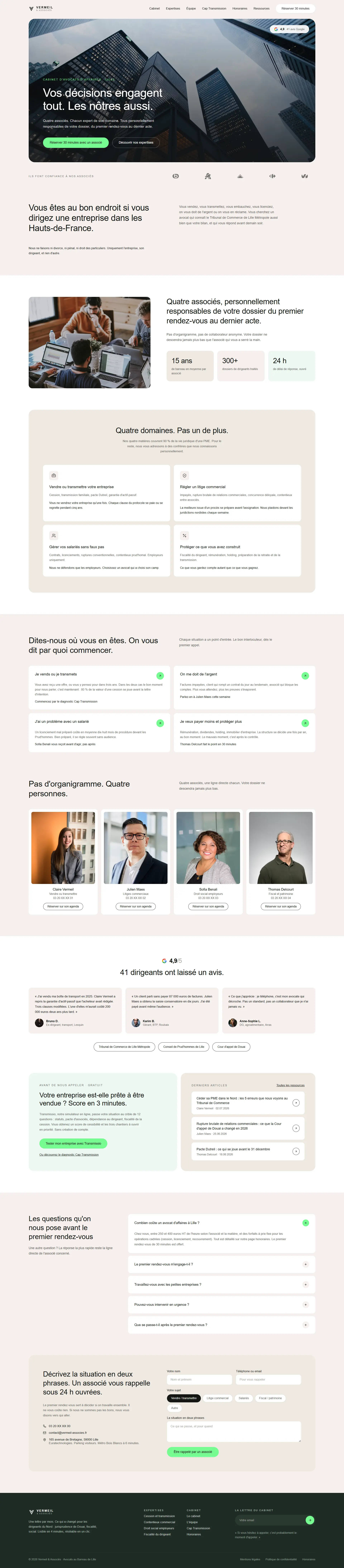 Vermeil & Associés, cabinet d'avocats d'affaires (démo)