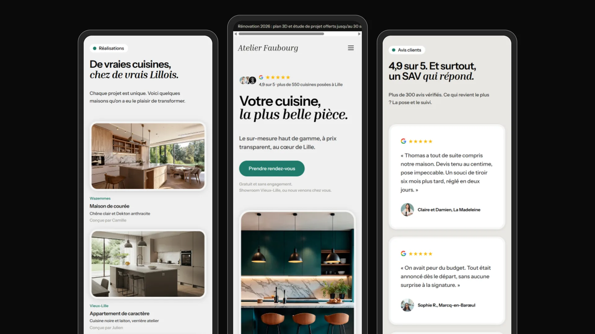 Atelier Faubourg, cuisiniste sur-mesure à Lille (démo)
